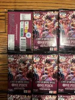 One Piece Card Game A Fist of Divine Speed OP-11 LOT OF 5 Booster Packs - Image 2