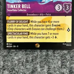Disney Lorcana Winterspell Tinker Bell Snowflake Collector 48/204 Legendary NM - Image 4