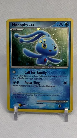 2007 Manaphy 4/12 DP Black Star Promo Holo MP Pokemon Card - Image 1