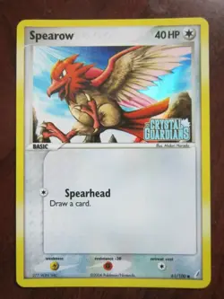 SPEAROW HOLO POKEMON CARD 61/100 EX CRYSTAL GUARDIANS STAMPED NEVER PLAYED NM - Image 1