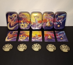 Pokemon 5 x Empty Kanto Power Mini Tins Art Set - Tins, Art Cards & Coins - Image 1