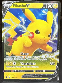 Pokemon TCG Pikachu V SWSH061 SWSH: Sword & Shield Black Star Promo Holo Card - Image 1