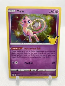 Mew # 011/025 Holo Rare 2021 Pokemon Celebrations 25th Anniversary Card - Image 1