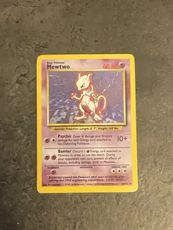 Pokemon Mewtwo Base Set Holo Rare 10/102 Wizards 1999 TCG English Card - Image 1
