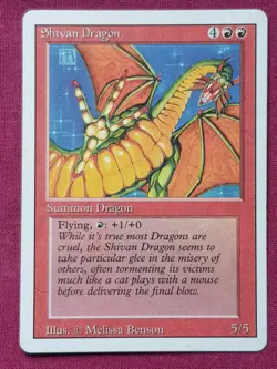 Magic The Gathering REVISED EDITION SHIVAN DRAGON red card MTG - Image 1