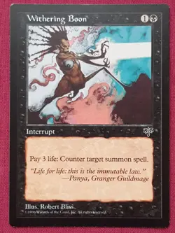 Magic The Gathering MIRAGE WITHERING BOON black card MTG - Image 1