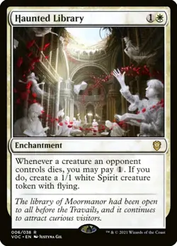 X 1 Haunted Library NM-M Crimson Vow Commander 006 MTG Magic The Gathering - Image 1