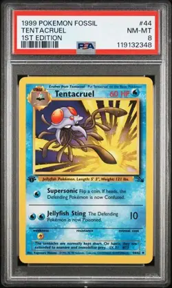 Tentacruel psa 8 NM/Mint Fossil 1st Edition 44/62 Pokemon TCG 1999 - Image 1