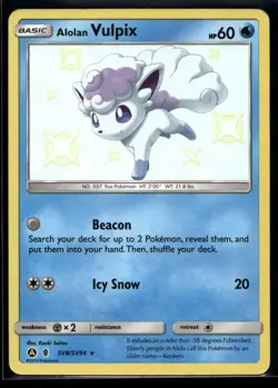 2019 Pokemon Hidden Fates SV8 Alolan Vulpix Holo NM - Image 1