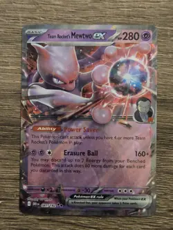 Pokemon TCG Destined Rivals Team Rockets Mewtwo EX Card 81/182 - Image 1