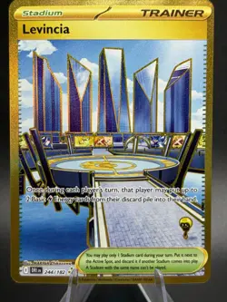 Pokemon TCG Trainer Card Levincia Stadium Gold, 244/182 Destined Rivals - Image 1