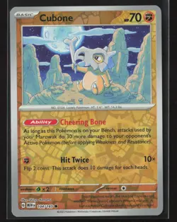Cubone #104/165 SV: Scarlet & Violet 151 Reverse Holo Pokemon TCG NM/M - Image 1
