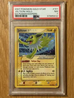 Pokemon Gold Star Jolteon Holo Ultra Rare EX Power Keepers 101/108 PSA 7 2007 - Image 1