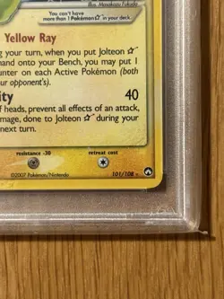 Pokemon Gold Star Jolteon Holo Ultra Rare EX Power Keepers 101/108 PSA 7 2007 - Image 3
