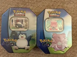 Pokemon TCG Pokemon GO Tin- Blissey + Snorlax X2 FACTORY SEALED - Image 1
