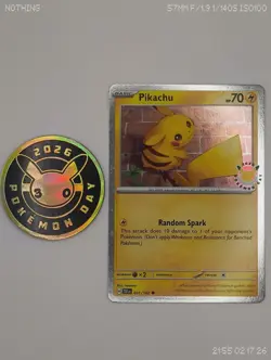 Pokemon: 30th Celebration Pokemon Day Pikachu Cosmo Holo Promo and Coin TCG 🔥 - Image 1