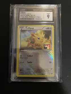 CGC Graded Mint+ 9.5 Lillipup Pokemon 2011 Black & White 81/114 Cross Holo - Image 1