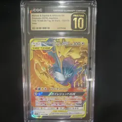 Pokemon CGC Pristine 10 Moltres Zapdos Articuno GX Holo Tag All Stars 102/173 J… - Image 1