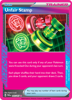Unfair Stamp 165/167 ACE SPEC Rare - Pokemon TWM SV06 - NM/M - Image 1