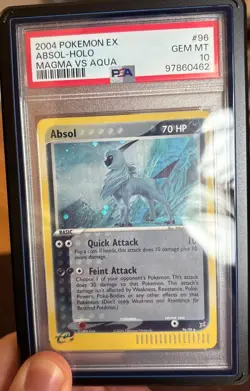 2004 Pokemon PSA 10 Absol Holo - 96/95 Team Magma vs Team Aqua GEM MINT Pop94 - Image 1
