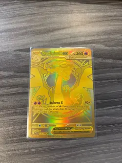 Gold Mega Charizard X ex Mega Hyper Rare 130/094-2025 Pokemon Phantasmal Flames - Image 1