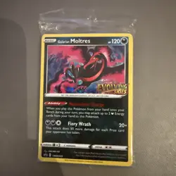 Pokemon TCG Galarian Moltres SWSH125 Prerelease Promo Holo SEALED Evolving Skies - Image 1