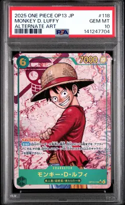 2025 ONE PIECE JPN OP13-CARRYING ON HIS WILL #118 MONKEY D. LUFFY PSA 10 - Image 1