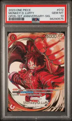 2023 ONE PIECE MONKEY D. LUFFY ST01-012 1ST ANNIVERSARY SIGNATURE PSA 10 - Image 1