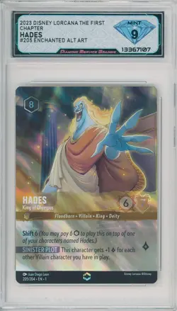 Disney Lorcana First Chapter HADES KING OF OLYMPUS #205 Enchanted💎DSG 9 Mint - Image 1