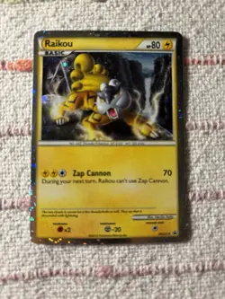 Pokemon Raikou Holo Promo Card HGSS19 80 HP 2010 TCG - Image 3
