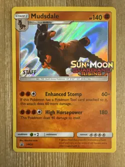 Mudsdale - SM20 - Pokemon PreRelease Promo Guardians Rising STAFF NM - Image 1