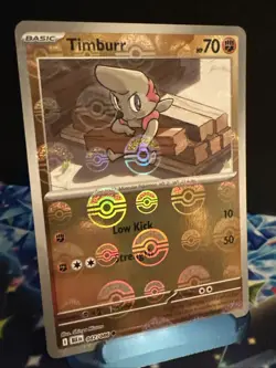 Timburr (Poke Ball Pattern) 047/086 Sv: Black Bolt Holo Near Mint Pokemon TCG - Image 1