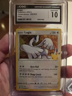 Pokemon TCG Lugia Celebrations (2021) CGC Gem Mint 10 25th Anniversary Holo - Image 1