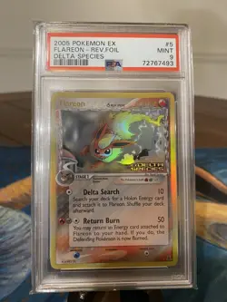 2005 Pokemon Ex Delta Species Flareon Reverse Holo stamped 5/113 PSA 9 - Image 1
