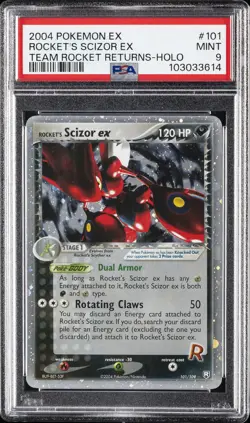 2004 POKEMON EX TEAM ROCKET RETURNS #101 ROCKET'S SCIZOR EX-HOLO PSA 9 - Image 1