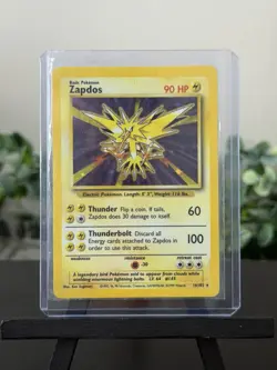 Pokemon TCG Zapdos Holo Rare 16/102 Base Set Unlimited Vintage 1999 WOTC - Image 1