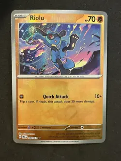 Riolu Master Ball Reverse Holo 050/131 Pokemon Prismatic Evolutions English NM - Image 1