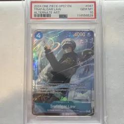Namco One Piece CCG Trafalgar Law OP07-047 Alternate Art Foil Rare PSA 10 2024 - Image 1