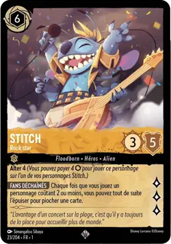 23/204 FR | Stitch, Rock Star | carte Super Rare Disney Lorcana (2023) - Image 1