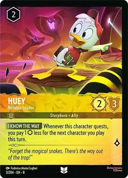 Huey Reliable Leader 3/204 Reign of Jafar Cold Foil Disney Lorcana - Image 1