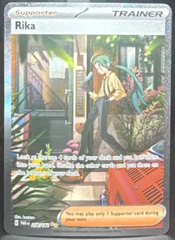 Pokemon TCG Rika 258/182 SV04: Paradox Rift Special Illustration Rare Holo Card - Image 1