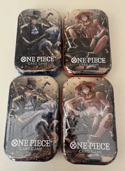 Bandai One Piece Card Game Tins Vol.2 OP-13 Sealed Lot of 4 Tins Ace & Sabo - Image 1
