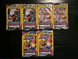 Pokemon Sun And Moon Unified Minds 6 Pack Lot - 3 Card Pack - New Factory Sealed - Image 1