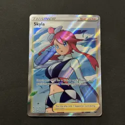 Pokemon Trainer Card Skyla 072/072 Shining Fates Full Art Ultra Rare Holo TCG NM - Image 1