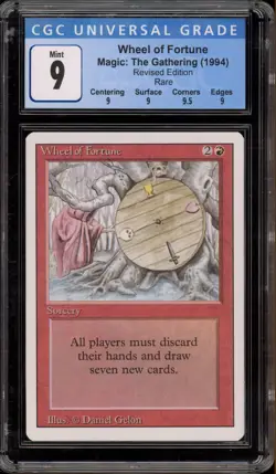 Magic The Gathering MTG Wheel of Fortune Revised Rare CGC 9 Mint - Image 1