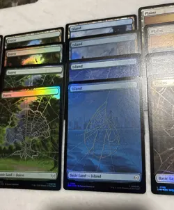 Magic: The Gathering Marvel's Spider-Man Full Art Basic Land (Foil) Set NM TCG - Image 3