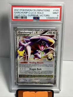 2021 POKEMON CELEBRATIONS CLASSIC COLLECTION #145 GARCHOMP C LV.X-HOLO PSA 9 - Image 1