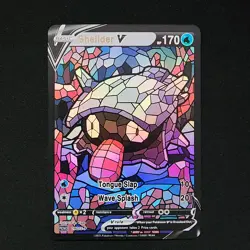 Pokemon Shellder Stain Glass Custom Made Fan Art Holo - Image 1
