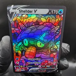 Pokemon Shellder Stain Glass Custom Made Fan Art Holo - Image 2