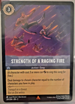 Disney Lorcana TCG Rise of the Floodborn Strength of a Raging Fire Rare 201/204 - Image 1